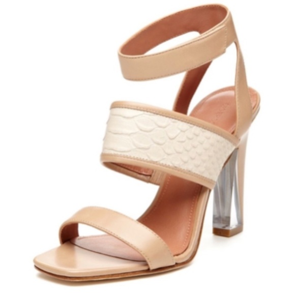 Sigerson Morrison Velcro Strap Sandal Lucite Heel - Picture 14 of 14